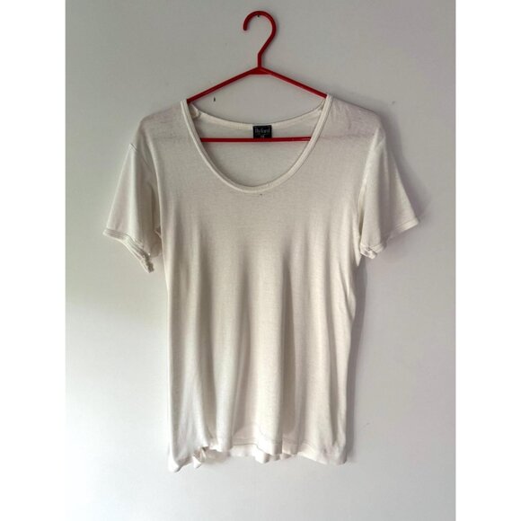 90s vintage distressed holes classic cotton short sleeved white blank tee shirt - Picture 9 of 10